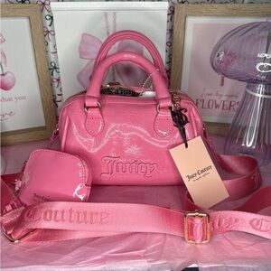 Juice Couture Pink Semi Charmed Mini Satchel Crossbody Bag & Coin Purse